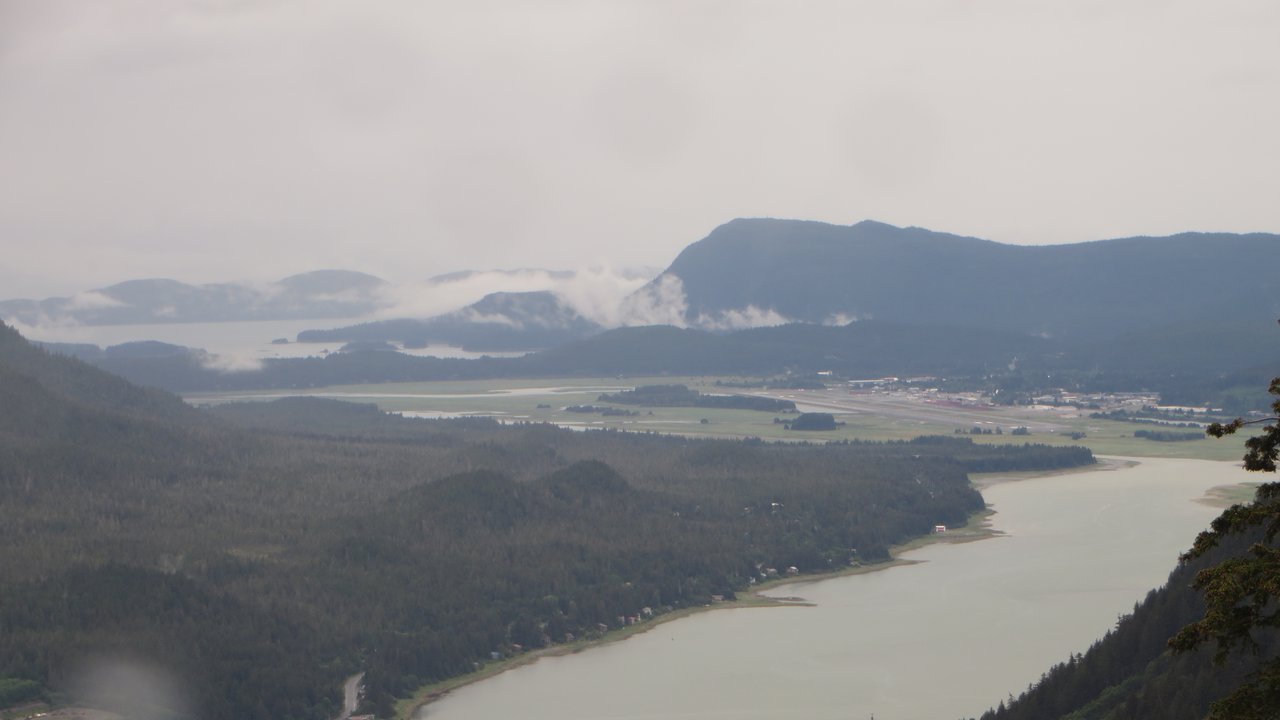 View of Juneau International from the Mount Roberts Tramway.