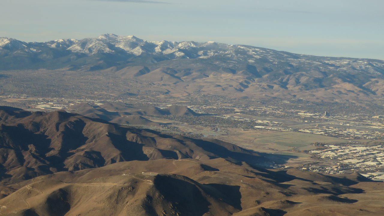 Aerial view of Reno-Tahoe International Airport.